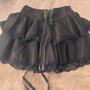 Black ruffle skirt